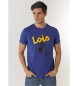 Lois Jeans Blaues Basic-T-Shirt mit kurzen Ärmeln