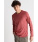 Lois Jeans T-shirt basic a maniche lunghe in tessuto sovratinto rosso