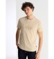 Lois Jeans T-shirt beige basique à manches courtes et imprimé bouffant