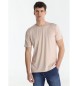 Lois Jeans T-shirt bÃ¡sica com textura de tecido rosa