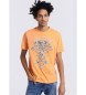Lois Jeans Pomarańczowa koszulka z krótkim rękawem