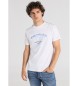 Lois Jeans T-shirt z krótkim rękawem, biała grafika na piersi