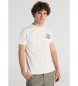 Lois Jeans T-shirt z krótkim rękawem i grafiką na plecach w kolorze białym
