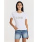 Lois Jeans T-shirt de manga curta com logótipo de strass branco