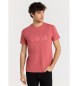 Lois Jeans Kurzarm-T-Shirt mit rotem Lois Puff-Logo