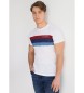 Lois Jeans T-shirt met korte mouwen en witte driekleurige streep op de borst
