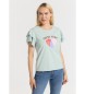 Lois Jeans T-shirt a maniche corte con grafica verde menta fresca e cuore di frutta
