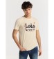 Lois Jeans T-shirt de manga curta com logótipo escoteiro bege