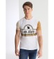 Lois Jeans Kontrastfärgad vit kortärmad t-shirt i vintagestil