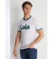Lois Jeans T-shirt a maniche corte ad alta densit con logo bianco a contrasto