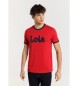 Lois Jeans Camiseta de manga corta contrastes Logo High Density rojo