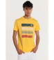 Lois Jeans T-shirt met aquarelprint en korte mouwen geel