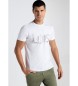 Lois Jeans T-shirt blanc à manches courtes, imprimé graphique et brodé