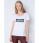 Lois Jeans Kortrmet T-shirt med logo og blomsterprint hvid