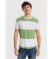 Lois Jeans T-shirt à manches courtes en jacquard tissé à rayures vertes