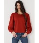 Lois Jeans T-shirt rossa a maniche lunghe imbottita