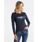 Lois Jeans T-Shirt mit grafischem Logo auf der Brust marineblau