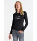 Lois Jeans T-Shirt mit grafischem Logo auf der Brust schwarz