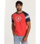 Lois Jeans T-shirt met raglanmouwen en rood contrast