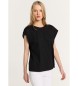 Lois Jeans Drop sleeve t-shirt with rib open back black