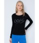 Lois Jeans T-shirt slim nera a maniche lunghe