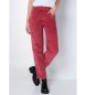 Lois Jeans Jeans a vita alta | Dritto - Long shot Velluto a coste spesso bordeaux