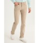 Lois Jeans Calças de ganga regulares - cintura média com cinco bolsos bege