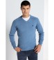 Lois Jeans LOIS JEANS - V-neck basic jumper with blue bull embroidery