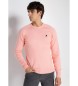 Lois Jeans LOIS JEANS - Basic strikket trøje med pink tyrbroderet rullekrave