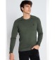 Lois Jeans LOIS JEANS - Basic knitted jumper with embroidered box collar Toro green