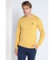 Lois Jeans LOIS JEANS - Maglione basic lavorato a maglia con girocollo ricamato Toro senape