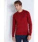 Lois Jeans LOIS JEANS - Jersey basico de punto con cuello caja bordado Toro burdeos