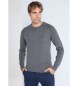 Lois Jeans Basic-Strickpullover mit grauer Toro-Stickerei