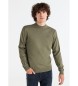 Lois Jeans Maglione basic verde ricamato con collo a lupetto