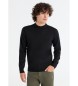 Lois Jeans Basic embroidered mock neck jumper black