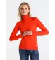 Lois Jeans Maglia basic a collo alto con logo rosso