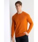 Lois Jeans Basic-Strickpullover mit orangefarbener Logostickerei