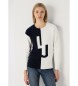 Lois Jeans Maglione dal taglio intarsiato LJ blu scuro