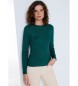 Lois Jeans Taillierter Pullover grün gerippt