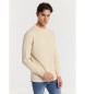 Lois Jeans Beige knitted knitted box neck jumper bubble knit