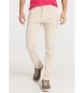 Lois Jeans Spodnie slim kolor - 5 kieszeni średnia talia beżowy