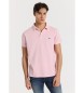 Lois Jeans Kurzarm-Poloshirt mit rosa gesticktem Patch-Logo