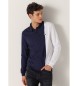 Lois Jeans Polo a maniche lunghe blu navy a contrasto bianco