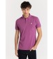 Lois Jeans Short sleeve polo shirt with embroidered lilac logo