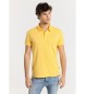 Lois Jeans Short sleeve polo shirt with embroidered logo classic style yellow