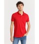 Lois Jeans Kurzarm-Poloshirt mit gesticktem Logo in klassischem Rot