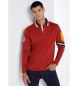 Lois Jeans LOIS JEANS - Polo a maniche lunghe con toppe bordeaux sulle maniche