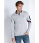 Lois Jeans LOIS JEANS - Long sleeve polo shirt with grey sleeve patches