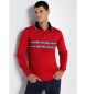 Lois Jeans LOIS JEANS - Long sleeve polo shirt Jaquard collar red