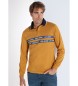 Lois Jeans LOIS JEANS - Long-sleeved polo shirt 2-stripe Jaquard collar Lois Jeans mustard